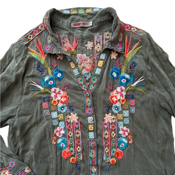 Johnny Was Embroidered Tunic Top - Picture 3 of 11